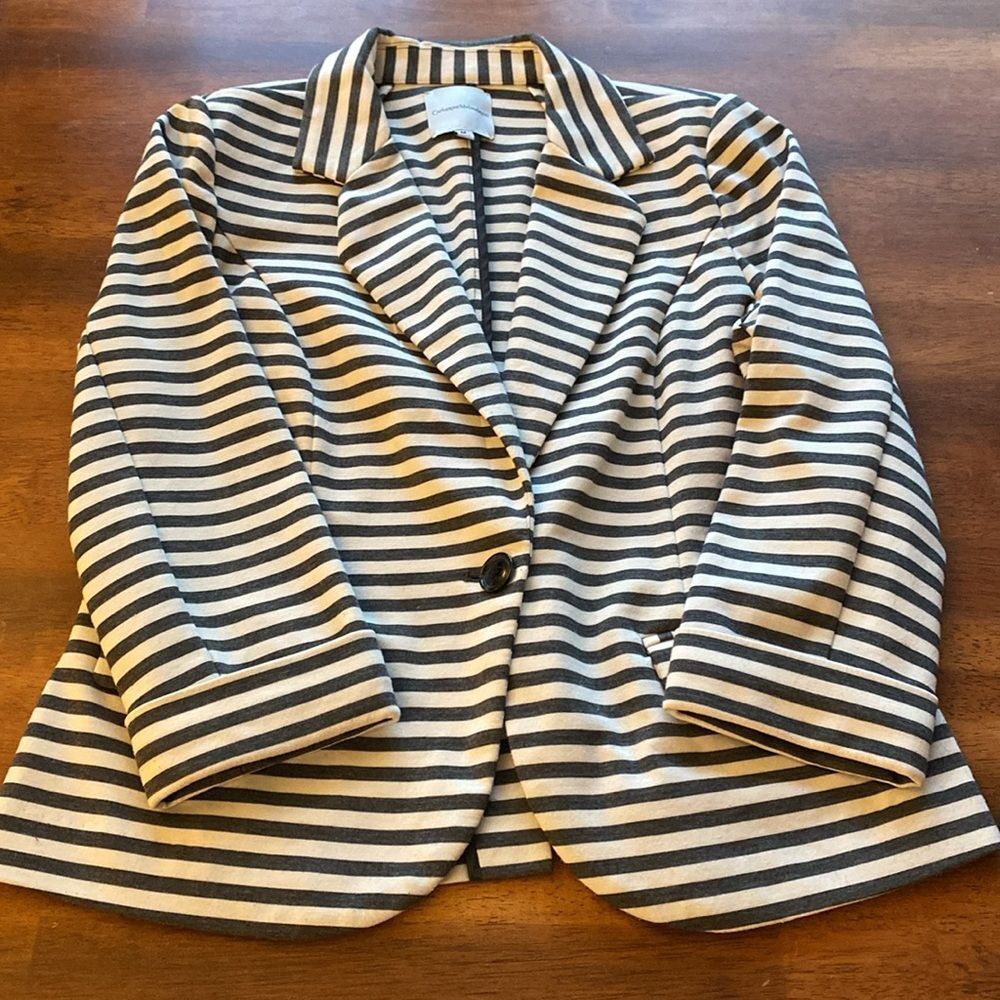 Grey & White Striped Blazer
